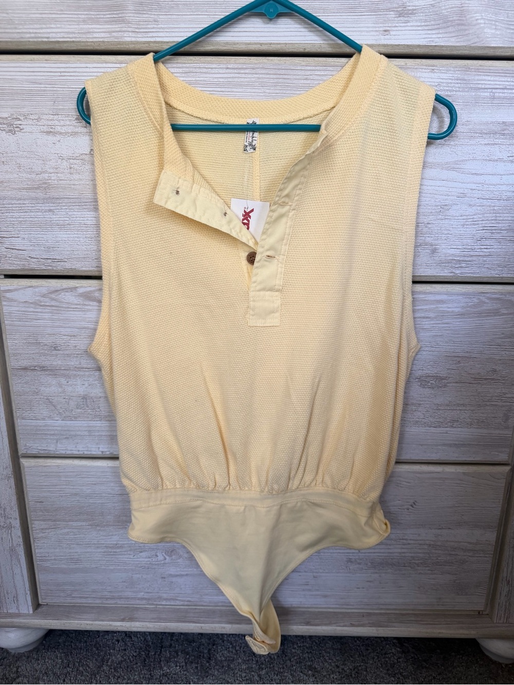 Women’s Free People Yellow Sleeveless One-Piece Bodysuit